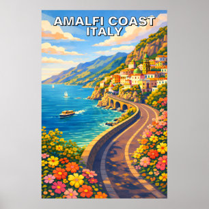 Amalfi-Küste Italien Riviera Vintage Reise Poster