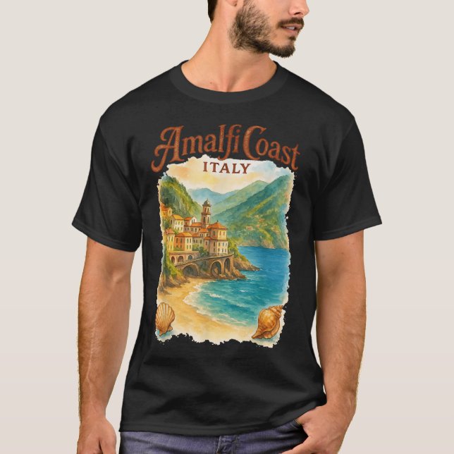 Amalfi Küste Italien Shelling Beach Vacation T-Shirt (Vorderseite)