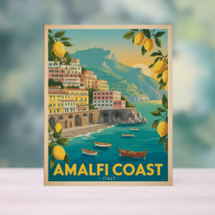 Amalfi-Küste Italien Vintage-Reise Acrylschild