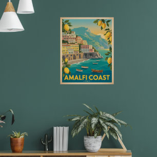 Amalfi-Küste Italien Vintage-Reise Poster