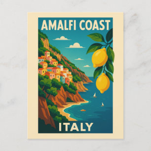 Amalfi Küste Italien Vintage Reise Postkarte