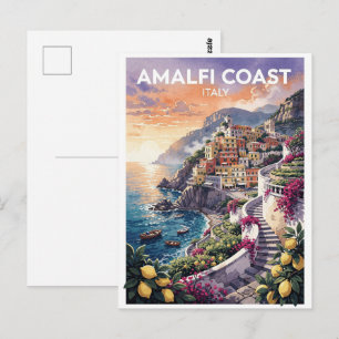 Amalfi-Küste Italien Vintage-Reise Postkarte