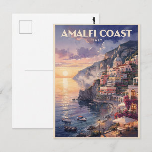 Amalfi-Küste Italien Vintage-Reise Postkarte