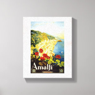 Amalfi-Küste, Italien Vintage-Reise-Werbung Leinwanddruck