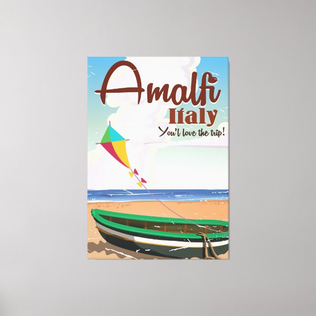 Amalfi Küste Italien Vintage Reiseplakat Druck Leinwanddruck (Vorderseite)
