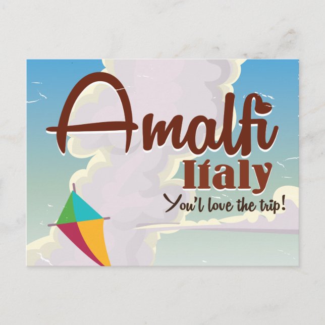 Amalfi Küste Italien Vintage Reiseplakat Druck Postkarte (Vorderseite)