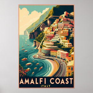 Amalfi-Küste Italien Vintage-Reiseposter Poster