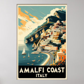 Amalfi-Küste Italien Vintage-Reiseposter Poster