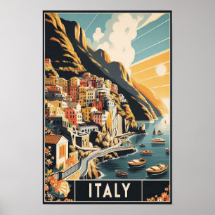 Amalfi Küste Italien Vintage Travel Poster