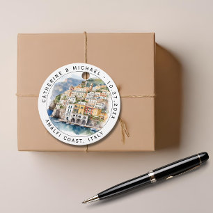 Amalfi Küste Italien Wasserfarben Hochzeit in Urla Geschenkanhänger