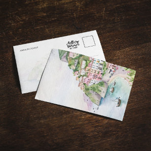 Amalfi Küste Italien Wasserfarben Postkarte