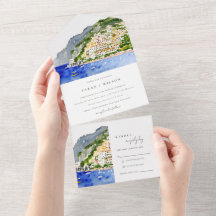 Amalfi Küste Italien Wasserfarbenwelt Hochzeit