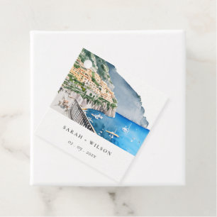 Amalfi Küste Italien Wasserfarbenwelt Hochzeit Geschenkanhänger