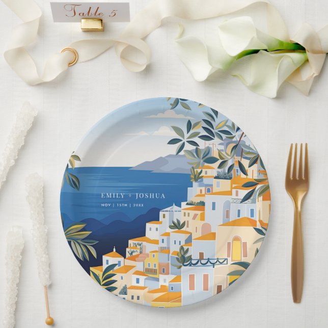 Amalfi Küste Italienische Hochzeit Pappteller (Hochzeit)