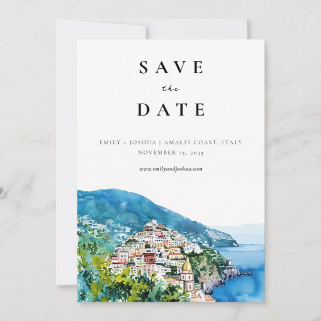 Amalfi Küste Italienische Hochzeit Save The Date (Vorderseite)