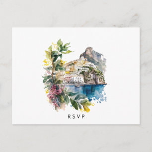 Amalfi Küste Italienischer Sommer Hochzeit Rsvp Po Einladungspostkarte