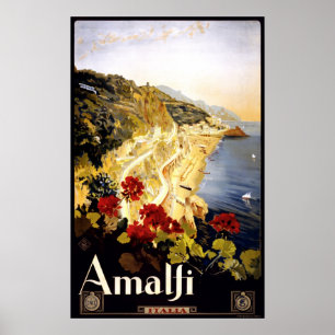 Amalfi Küste Italienisches Reiseplakat 1910 - 1920 Poster