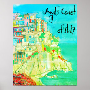 Amalfi Küste Italiens 11" X 14" Poster