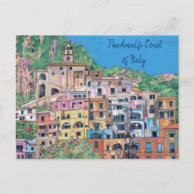 Amalfi Küste Italiens Traditionelle Kunst Postkarte (Vorderseite)