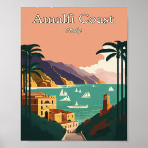 Amalfi-Küste Minimalistisches Vintage-Poster Art Poster