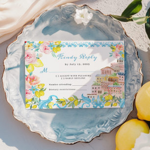 Amalfi Küste Mittelmeer Hochzeit RSVP Karte