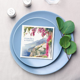 Amalfi Küste Mittelmeer-Monografie gedruckt Serviette