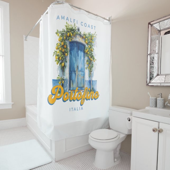 Amalfi Küste Portofino La Dolce Vita Italia Lemons Duschvorhang (Beispiel)