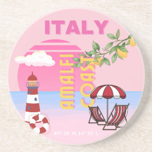 Amalfi Küste, Preppy Travel, Rosa Getränkeuntersetzer
