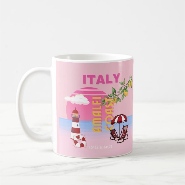 Amalfi Küste, Preppy Travel, Rosa Kaffeetasse (Links)