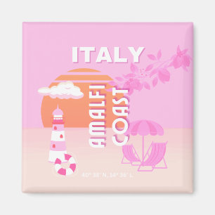 Amalfi Küste, Reisekunst, Preppy Travel, Rosa Magnet