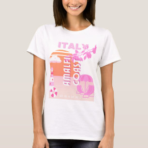 Amalfi Küste, Reisekunst, Preppy Travel, Rosa T-Shirt