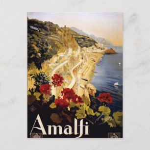 Amalfi Küste Retro Italien Europa Vintage Postkarte