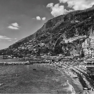Amalfi-Küste Schwarz und Fotografie-Postkarte Postkarte