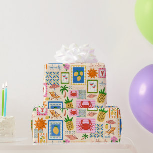 Amalfi-Küste Sommer Mittelmeer-Muster  Geschenkpapier