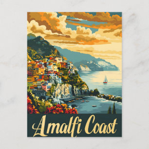 Amalfi Küste Sonnenuntergang Postkarte