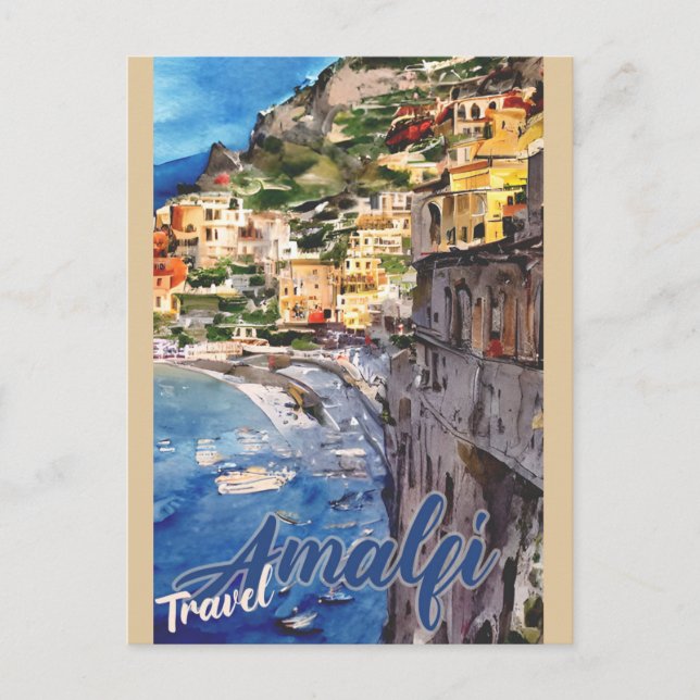 Amalfi Küste Vintag Italien Reisen Postkarte (Vorderseite)