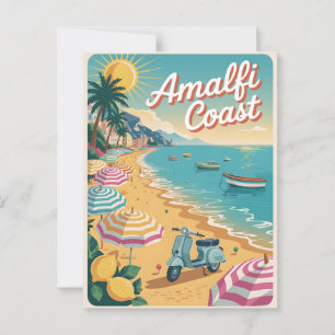 Amalfi-Küste Vintage-Postkarte Postkarte