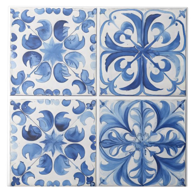 Amalfi Küste Wasserfarbe Mittelmeerlemon Fliese (Vorderseite)