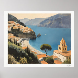Amalfi-Küsten-Dorfansicht-Poster Poster