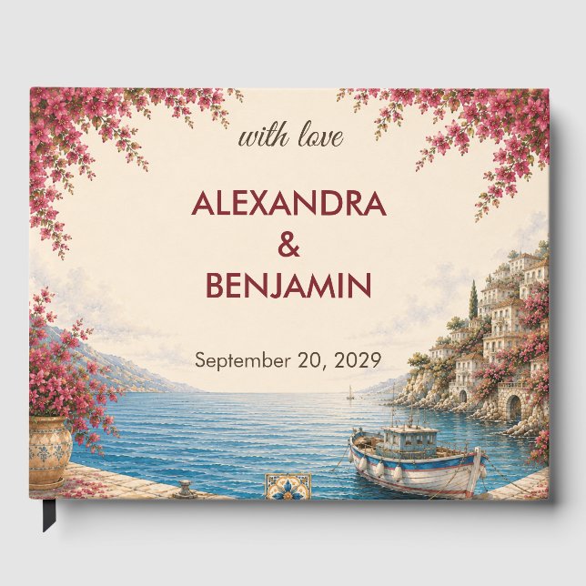 Amalfi-Küsten-Hochzeit | Romantisches Mittelmeer Gästebuch (Vorderseite)