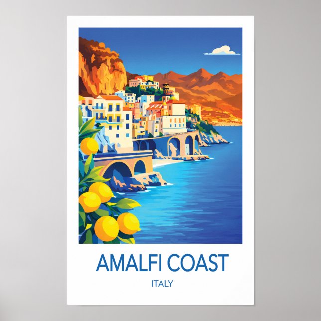 Amalfi-Küsten-Reiseposter Poster (Vorne)