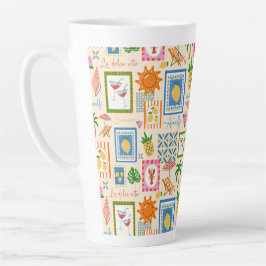 Amalfi-Küsten-Sommer-Mittelmeer-Muster Milchtasse