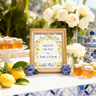 Amalfi-Küsten-Zitronen-Baby-Shower-Geschenkmitnahm Poster