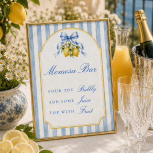 Amalfi-Küsten-Zitronen-Baby-Shower-Momosa-Bar-Schi Poster