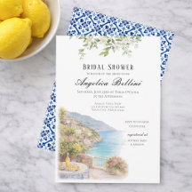 Amalfi-Küstenblaue Fliesen Italienische Brautparty