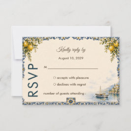 Amalfi-Küstenhochzeit | Zitrone & Mittelmeer RSVP Karte