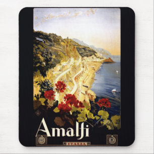 Amalfi-Küstenlinien-italienisches Reise-Plakat Mousepad