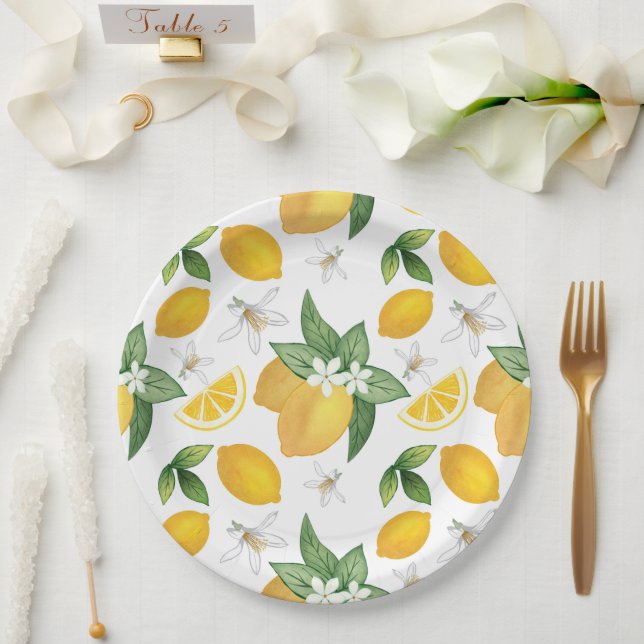 Amalfi Lemon Papierplatte Pappteller (Hochzeit)