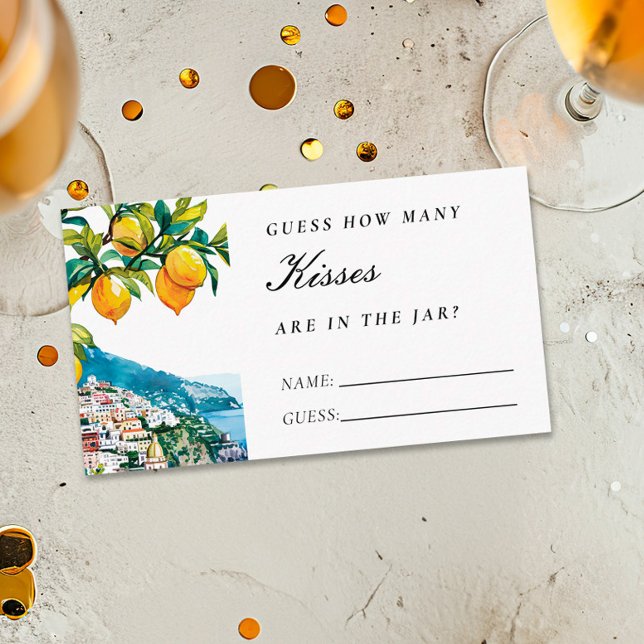 Amalfi Lemon Wie viele Kisses Brautparty Begleitkarte (Von Creator hochgeladen)