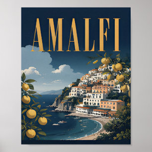 Amalfi Luxus-Küsten-Editorial-Grafik Poster